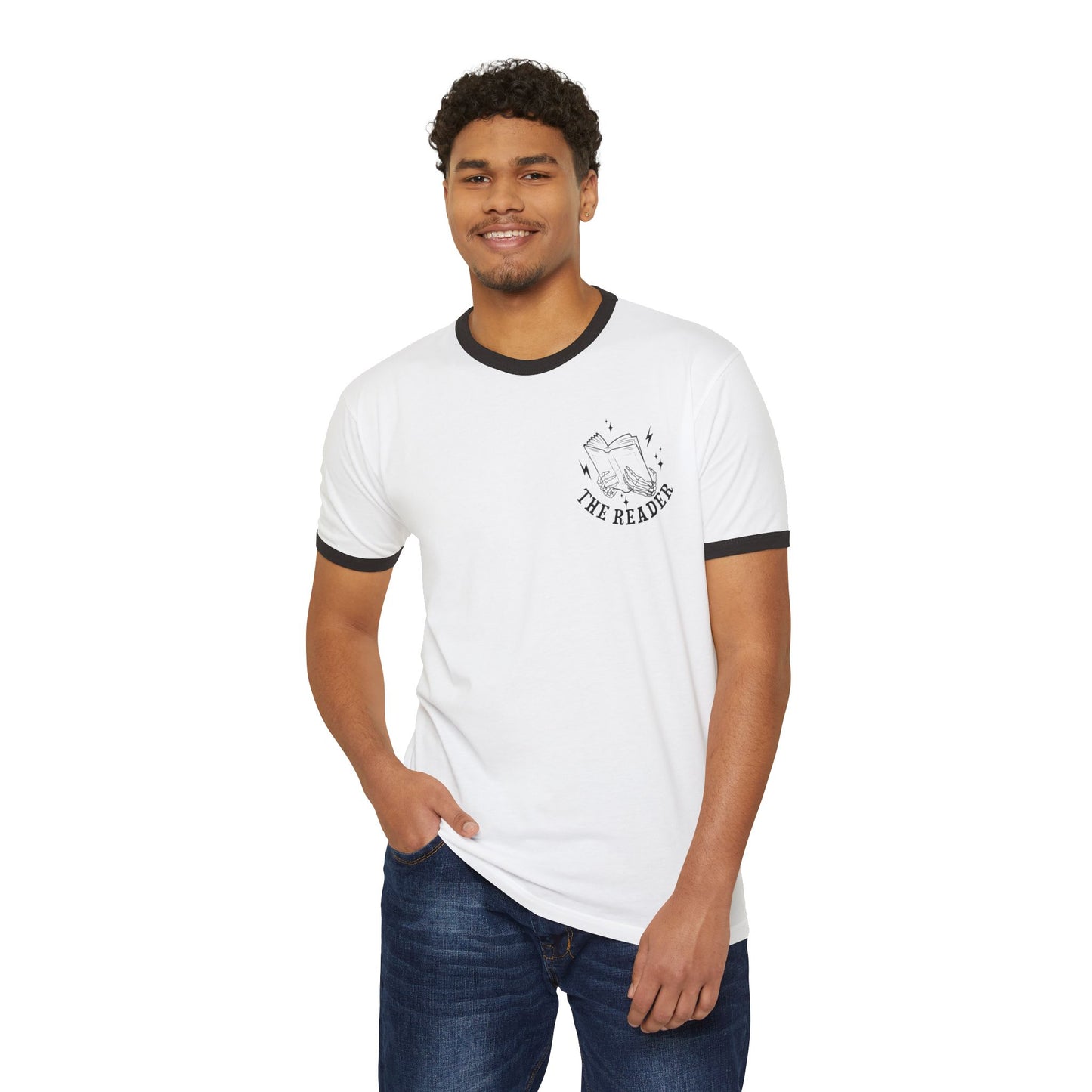 Unisex Ringer T-Shirt - 'Feelin' Dead But Well-Read' Reading Humor Tee