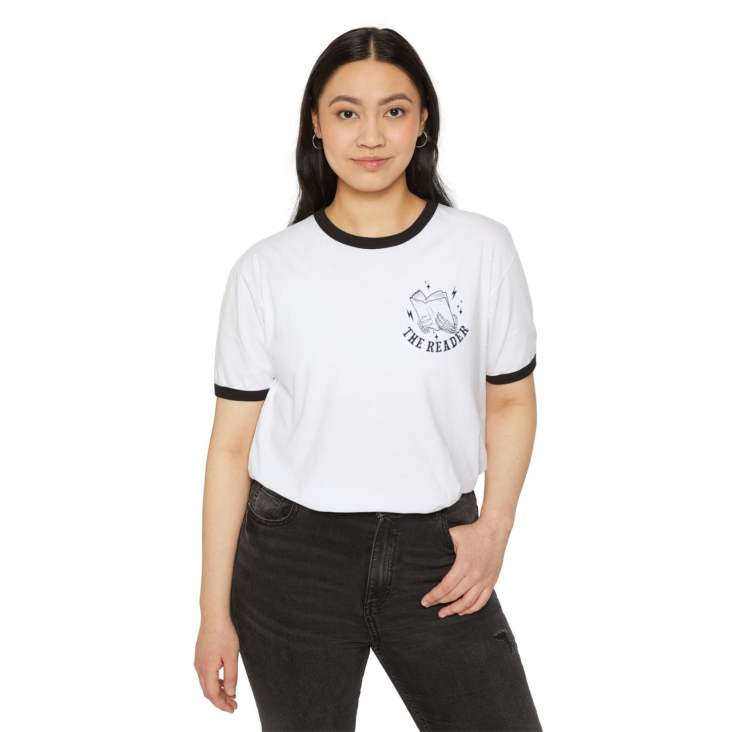 Unisex Ringer T-Shirt - 'Feelin' Dead But Well-Read' Reading Humor Tee
